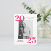 Bold 2022 roze briefingfotograaf uitnodiging briefkaart (Staand voorkant)