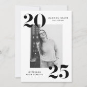Bold 2023 Black Lettering Photo Graduation Party Kaart (Voorkant)