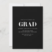 Bold 2023 Black Lettering Photo Graduation Party Kaart (Achterkant)