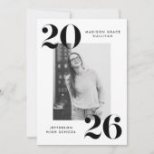 Bold 2023 Black Lettering Photo Graduation Party Kaart (Voorkant)