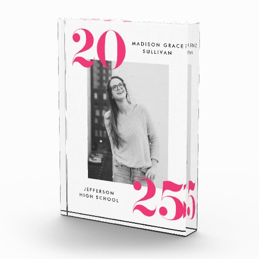 Bold 2023 Pink Lettering Graduation Fotoblokken (Rechts)