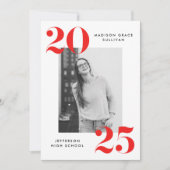 Bold 2023 Red Lettering Photo Graduation Party Kaart (Voorkant)