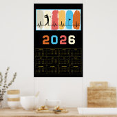 Bold 2026 Golf Calendar  Poster (Keuken)