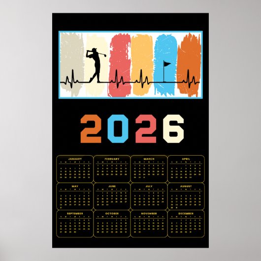 Bold 2026 Golf Calendar  Poster (Voorkant)