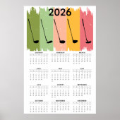 Bold 2026 Golf Calendar  Poster (Voorkant)