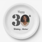 Bold 30th Birthday Party Photo Papieren Bordje (Voorkant)
