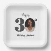 Bold 30th Birthday Party Photo Papieren Bordje (Voorkant)