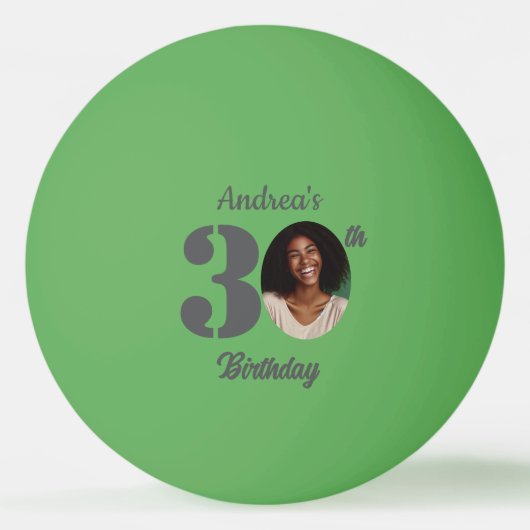 Bold 30th Birthday Party Photo  Pingpongbal (Voorkant)