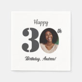 Bold 30th Birthday Party Photo Servet (Voorkant)