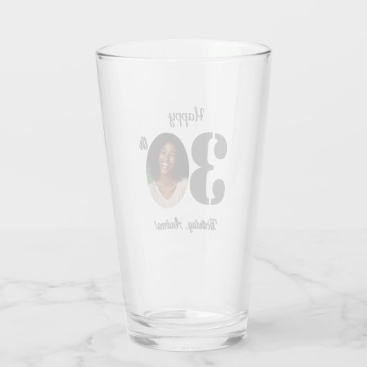Bold 30th Birthday Photo Glas (Achterkant)