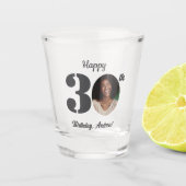 Bold 30th Birthday Photo Shot Glas (Voorkant)