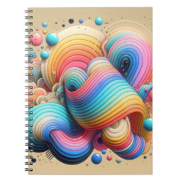 Bold 3D Rainbow Abstract Art Notitieboek