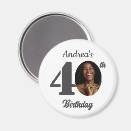 Bold 40th Birthday Party Photo Favor Magneet