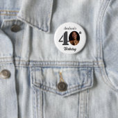 Bold 40th Birthday Party Photo Favor Ronde Button 5,7 Cm (In situ)