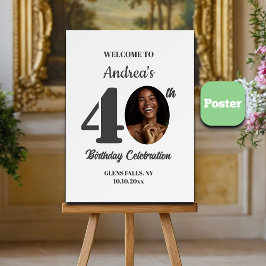 Bold 40th Birthday Party Photo Welcome Poster