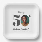 Bold 50th Birthday Party Photo Papieren Bordje (Voorkant)