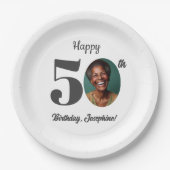 Bold 50th Birthday Party Photo Papieren Bordje (Voorkant)