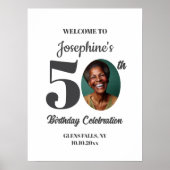 Bold 50th Birthday Party Photo Welcome Poster (Voorkant)