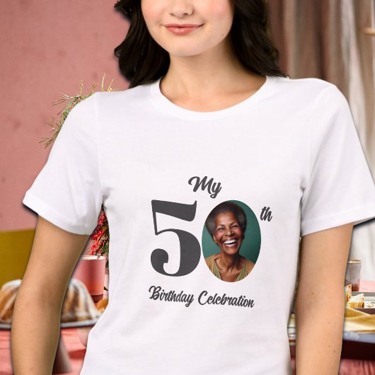 Bold 50th Birthday Photo Tri-Blend Shirt