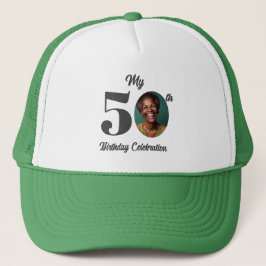 Bold 50th Birthday Photo  Trucker Pet