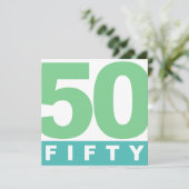 BOLD 50th FIFTY Verjaardagsfeest Uitnodigingen (Staand voorkant)