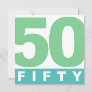 BOLD 50th FIFTY Verjaardagsfeest Uitnodigingen