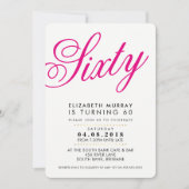 BOLD 60E verjaardagsfeestje UITNODIGEN script zwar Kaart (Voorkant)