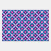 Bold 60's Retro Print Hot Pink Blauwgroen Blauw Inpakpapier Vel (Voorkant 2)