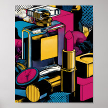 Bold 60s Style Pop Art: Gold Glamour Flat Color