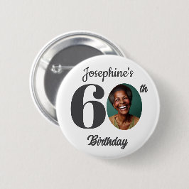 Bold 60th Birthday Party Photo Favor Ronde Button 5,7 Cm
