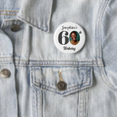 Bold 60th Birthday Party Photo Favor Ronde Button 5,7 Cm (In situ)