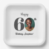 Bold 60th Birthday Party Photo Papieren Bordje (Voorkant)