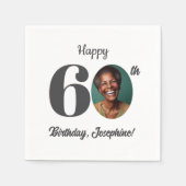 Bold 60th Birthday Party Photo Servet (Voorkant)