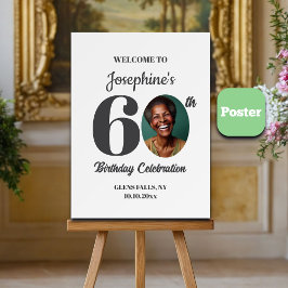 Bold 60th Birthday Party Photo Welcome Poster