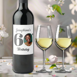 Bold 60th Birthday Party Photo Wijn Etiket