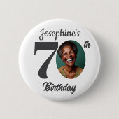 Bold 70th Birthday Party Photo Favor Ronde Button 5,7 Cm (Voorkant)