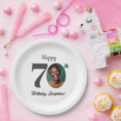Bold 70th Birthday Party Photo Papieren Bordje (Feest)