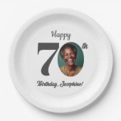 Bold 70th Birthday Party Photo Papieren Bordje (Voorkant)