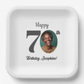 Bold 70th Birthday Party Photo Papieren Bordje (Voorkant)