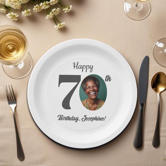 Bold 70th Birthday Party Photo Papieren Bordje