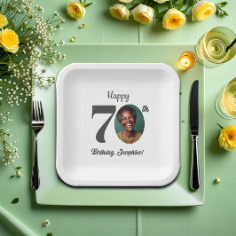 Bold 70th Birthday Party Photo Papieren Bordje