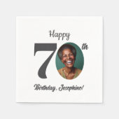 Bold 70th Birthday Party Photo Servet (Voorkant)