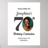 Bold 70th Birthday Party Photo Welcome Poster (Voorkant)
