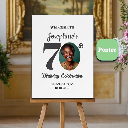 Bold 70th Birthday Party Photo Welcome Poster