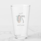 Bold 70th Birthday Photo Glas (Achterkant)