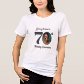 Bold 70th Birthday Photo Guests Tri-Blend Shirt (Voorkant)