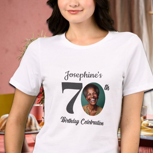 Bold 70th Birthday Photo Guests Tri-Blend Shirt