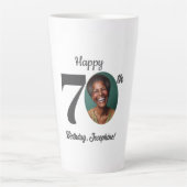 Bold 70th Birthday Photo Latte Mok (Voorkant)