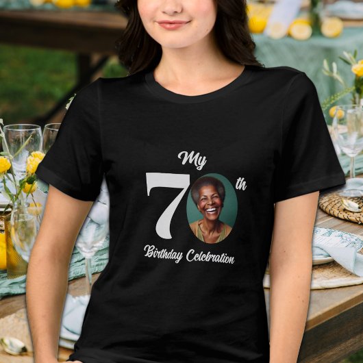 Bold 70th Birthday Photo  Tri-Blend Shirt