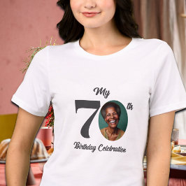 Bold 70th Birthday Photo  Tri-Blend Shirt